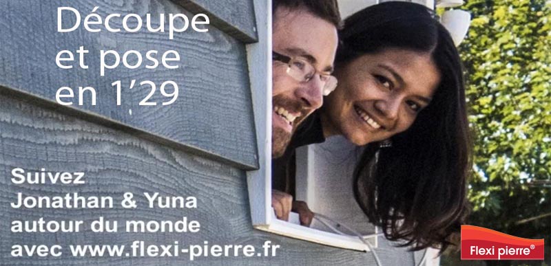 Toutes les étapes de pose de feuilles de pierre Flexi Pierre dans une Tiny House sur YouTube!