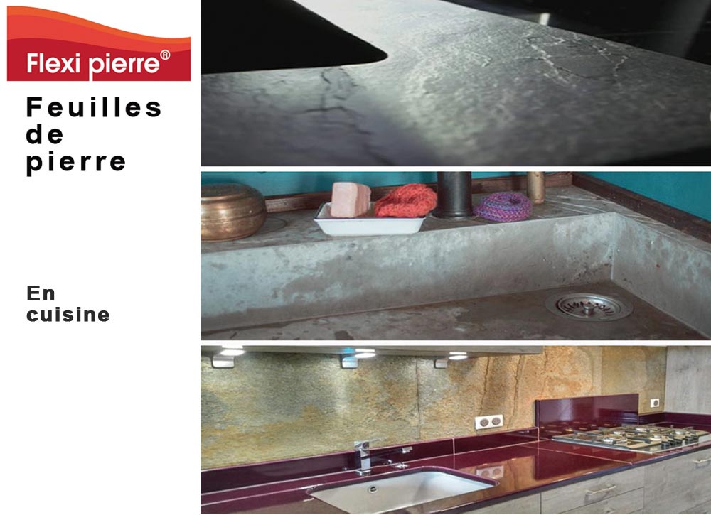 Feuille de pierre Flexi Pierre en cuisine : éviers et crédences. Feuille de pierre Flexi Pierre en cuisine : éviers et crédences. #FeuilleDePierre #FlexiPierre #Cuisine