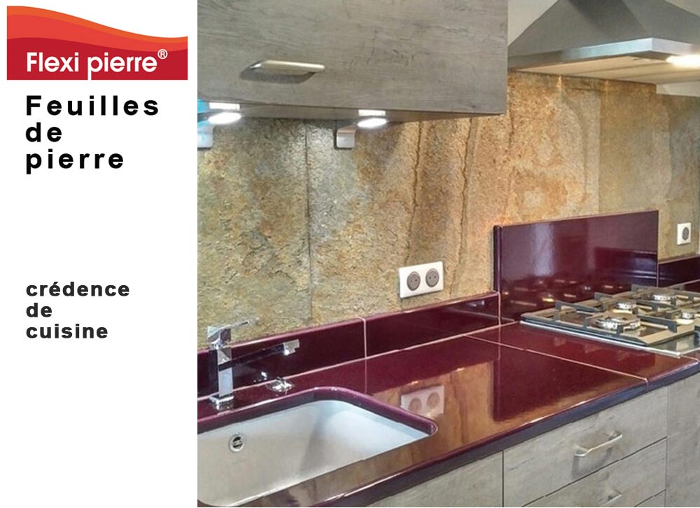 Feuille de pierre Flexi Pierre en cuisine : les crédences en référence Orange Titan. Feuille de pierre Flexi Pierre en cuisine : les crédences en référence Orange Titan. #FeuilleDePierre #FlexiPierre #Cuisine
