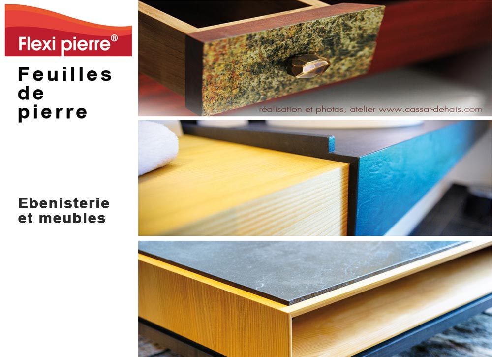 Feuille de pierre Flexi Pierre : application en ébenisterie. Feuille de pierre Flexi Pierre : application en ébenisterie. #FeuilleDePierre #FlexiPierre