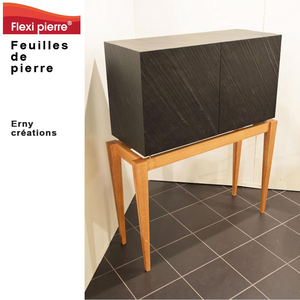 Feuille de pierre Flexi Pierre : application en ébenisterie. Feuille de pierre Flexi Pierre : application en ébenisterie. #FeuilleDePierre #FlexiPierre