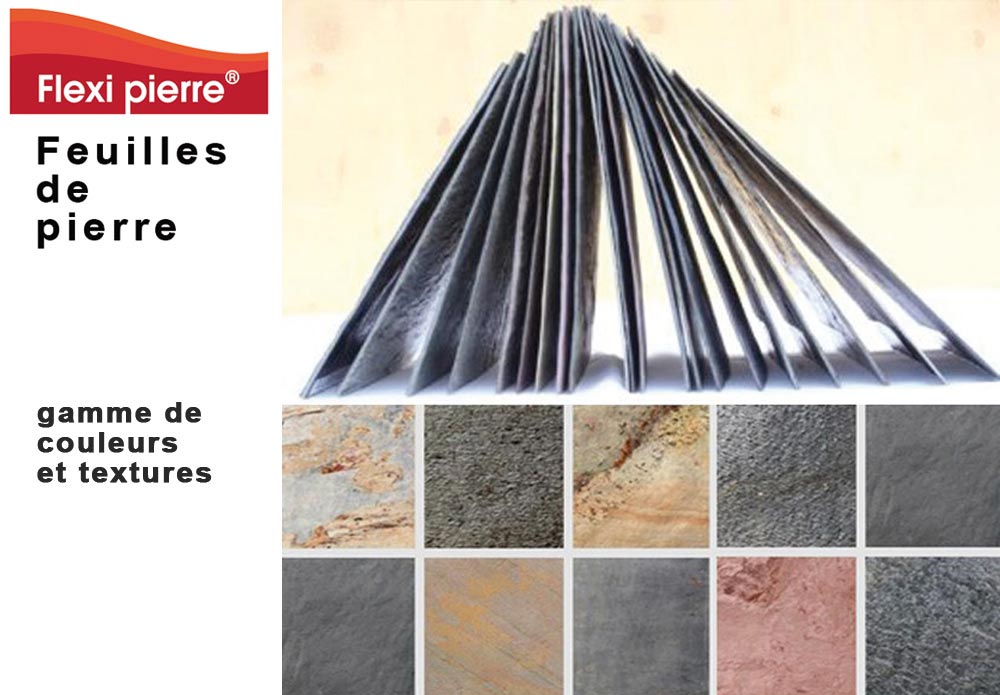 Feuille de pierre Flexi Pierre : Innovation avec des fines feuilles de pierre. #FeuilleDePierre #FlexiPierre