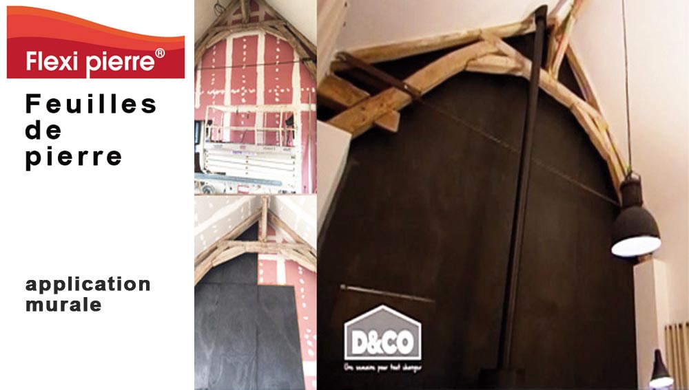 Feuille de pierre Flexi Pierre : application murale.. Feuille de pierre Flexi Pierre : application murale. #FeuilleDePierre #FlexiPierre
