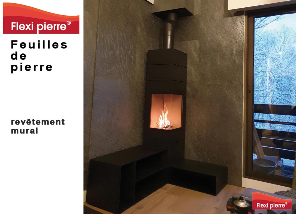 Feuille de pierre Flexi Pierre : application murale.. Feuille de pierre Flexi Pierre : application murale.. #FeuilleDePierre #FlexiPierre