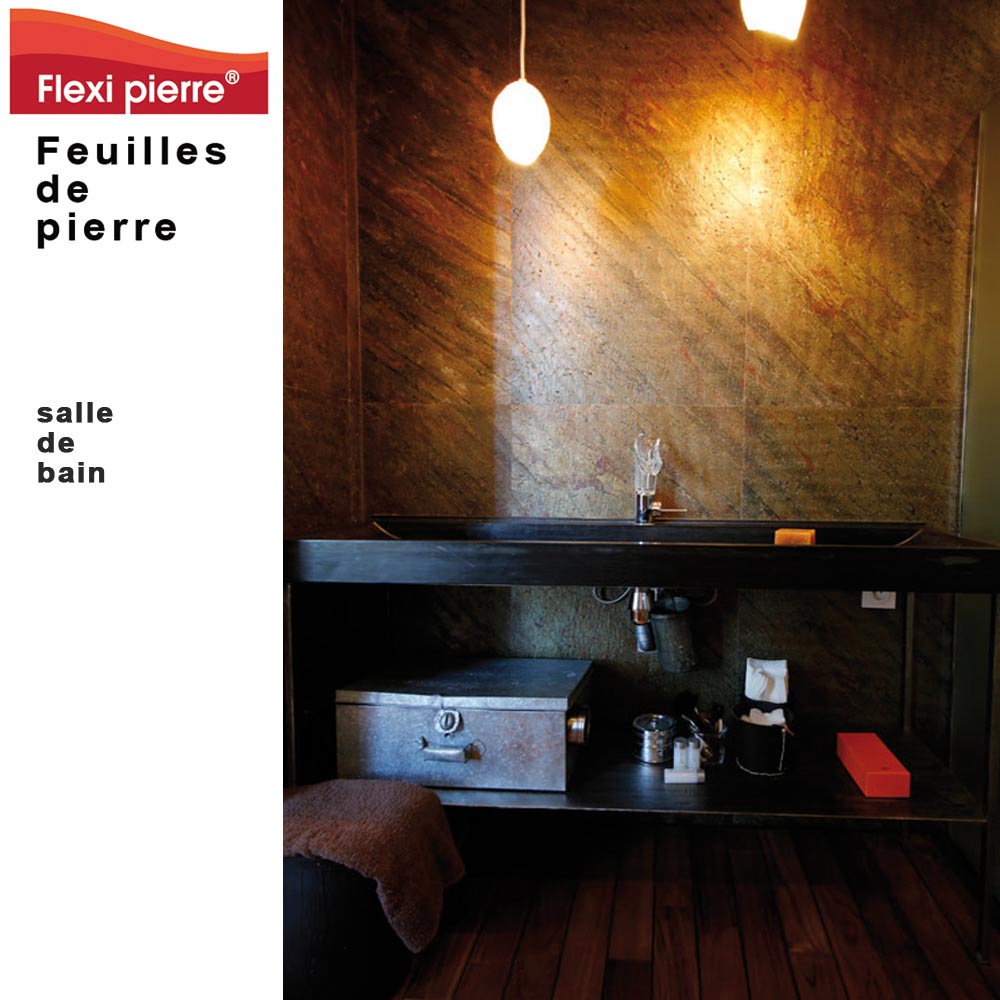 Feuille de pierre Flexi Pierre : en salle de bains. . #FeuilleDePierre #FlexiPierre 