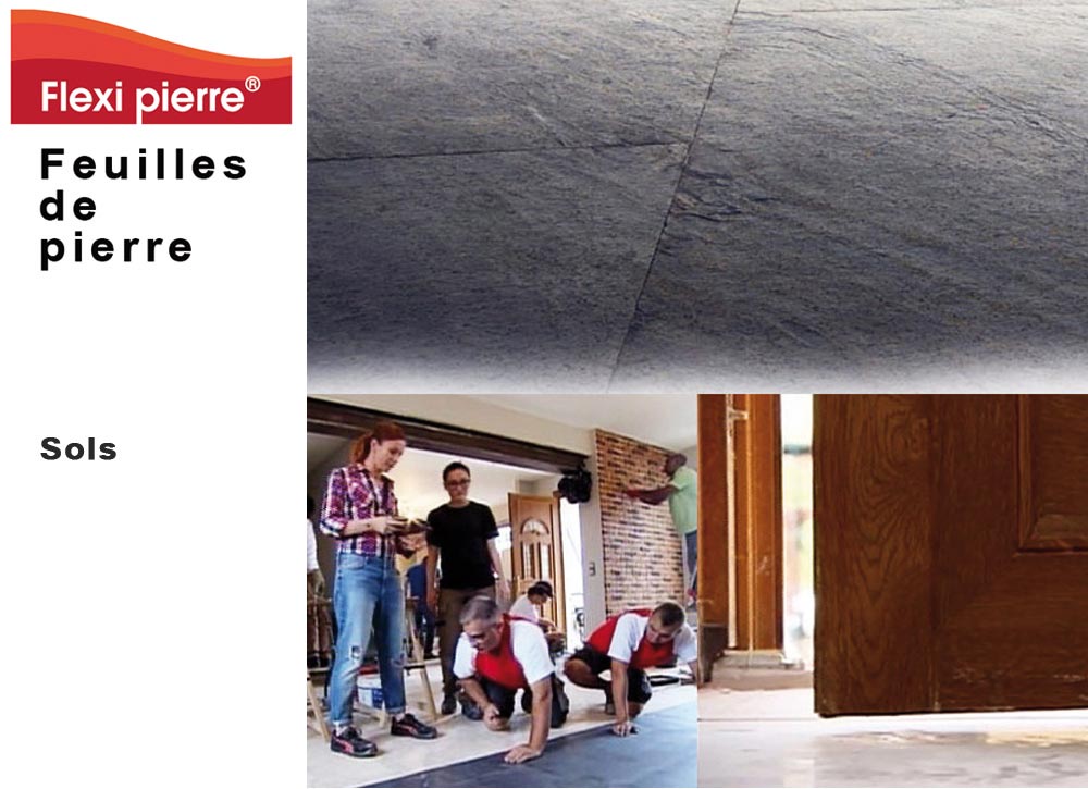 Feuille de pierre Flexi Pierre : pose au sol. Feuille de pierre Flexi Pierre : pose au sol. #FeuilleDePierre #FlexiPierre